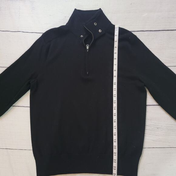 Banana Republic Size M Merino Wool Blend Half Zip Button Collar Pullover Sweater - Picture 2 of 11